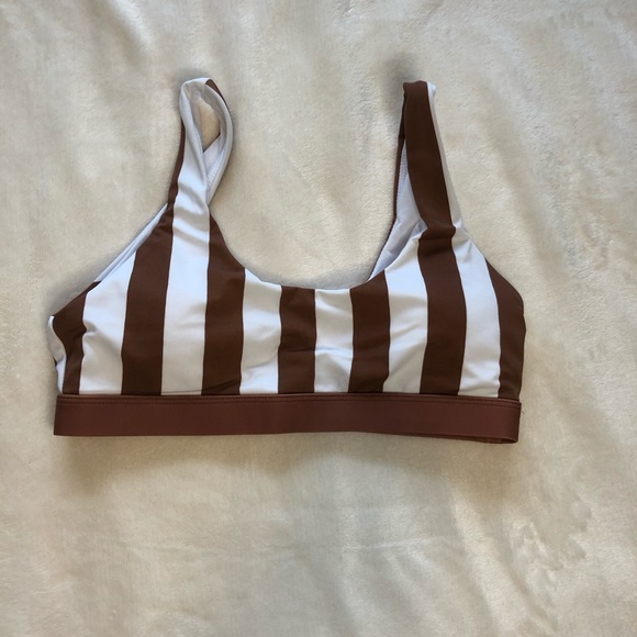 SOLD New! Brown striped high wasted bikini - Picture 3 of 6